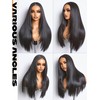 GORGIUS Black Straight Lace Front Wigs Pre Cut Glueless Layered