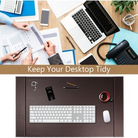 Leather Desk Mat | Office Desk Pad | Computer & Laptop Desk Protector | Desktop Writing Pad | Blotter & Cover Mat (34" x 20")