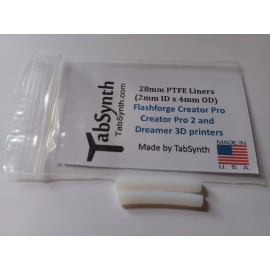 TabSynth Design Works LLC FLASHFORGE Creator Pro, Pro 2, Dreamer PTFE Liner Tube (2 pack of liners)
