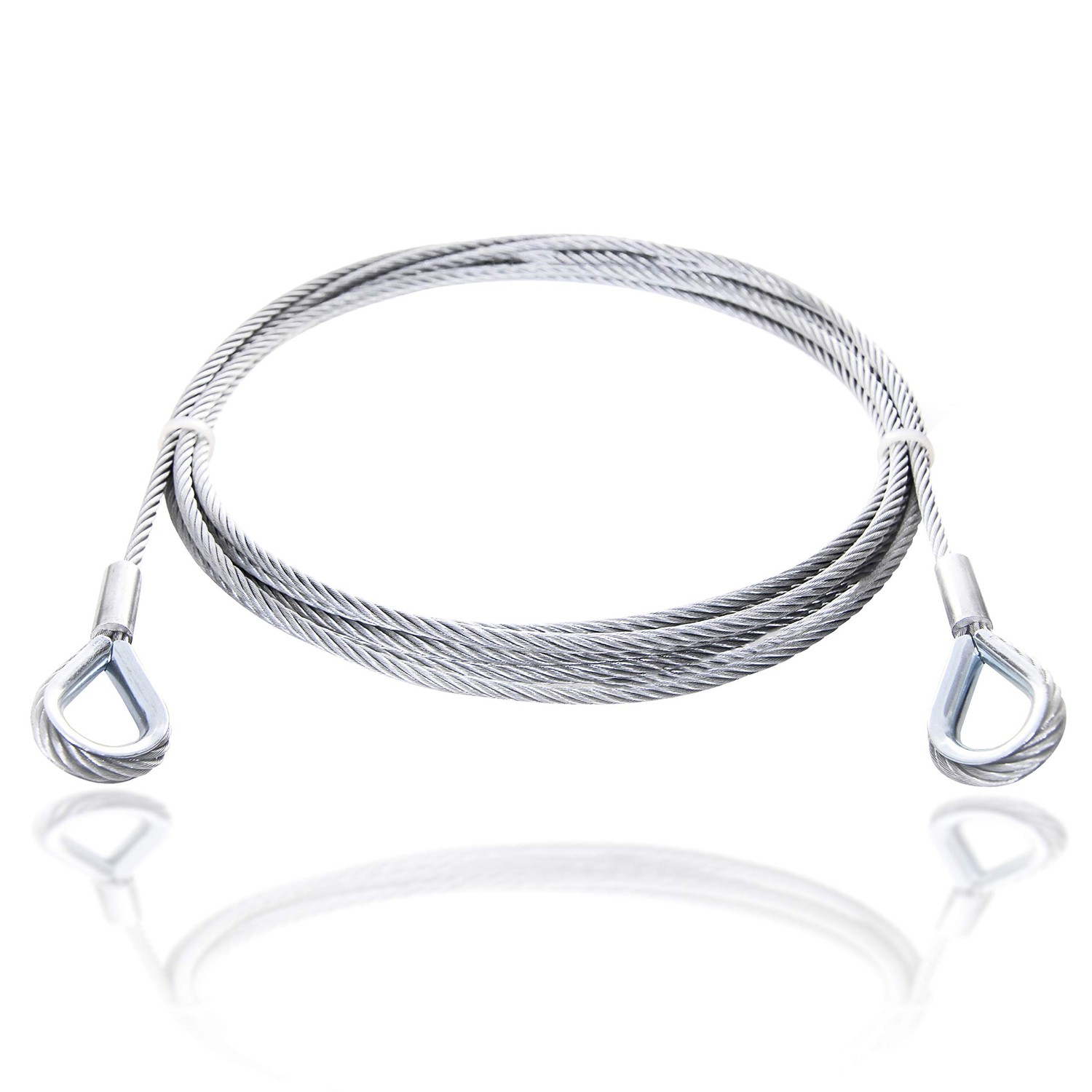 Drahtseile24 Wire rope with thimbles, steel cable with thimbles, stop ...