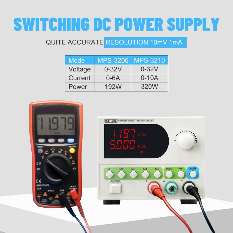 MATRIX DC Power Supply Variable, 32V 6A Adjustable Bench Power