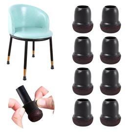 Extra Small Chair Leg Floor Protectors, 16PCS Silicone Chair Leg Caps, Felt Chair Leg Pads for Hardwood Floors, Round Metal Barstool Leg Floor Protectors, Anti-Scratches & Noice(Black, Fit:0.5"-0.75")