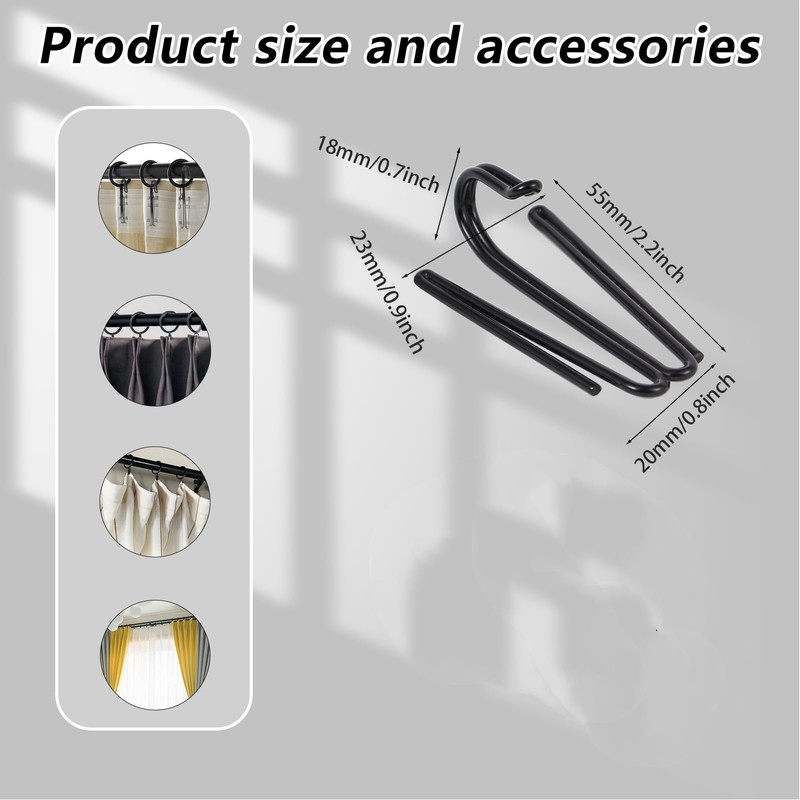 Curtain Hooks Pinch Pleat Header Tape Pins Heavy Duty Deep