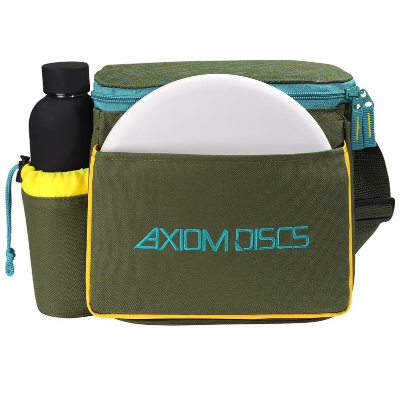 Axiom Discs Cell Disc Golf Starter Bag (Olive/Tropic Blue/Golden Yellow)