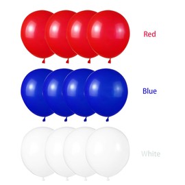 XIKSXITN 12inch Red White and Blue Balloons with Red Blue Latex Balloons for Jubilee Decorations Anniversaries and Celebrations Decorations,Pack of 80