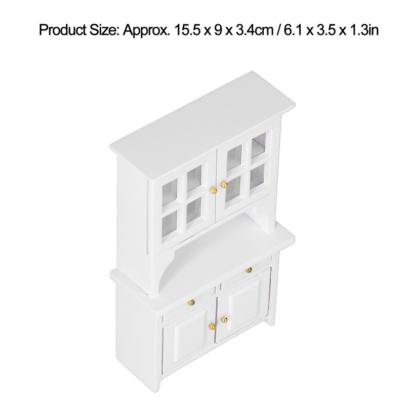 1:12 Dollhouse Cabinet Wooden Simulated Miniature Kitchen Furniture Decoration AccessoriesWhite