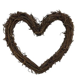 Natural Grapevine Wreath Heart Shape Rustic DIY Wreath Crafts Base for Christmas Wreath Door Garland Wedding Party Home Decoration Hanging Wreath 8 inches