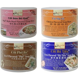 Quoc Viet 1 Pack - 10oz Quoc Viet Vietnamese Soup Base Selection - Made in USA - Choose - Wonton Soup Base (Cot Sup Hoanh Thanh)