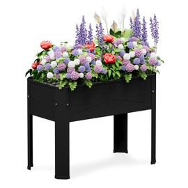 PROXRACER Raised Garden Bed with Detachable Tall Legs Elevated Metal Planter Box for Growing Fresh Herbs Vegetables Flowers Succulents&Other Plants for Outdoor Backyard Patio Deck Balcony Black