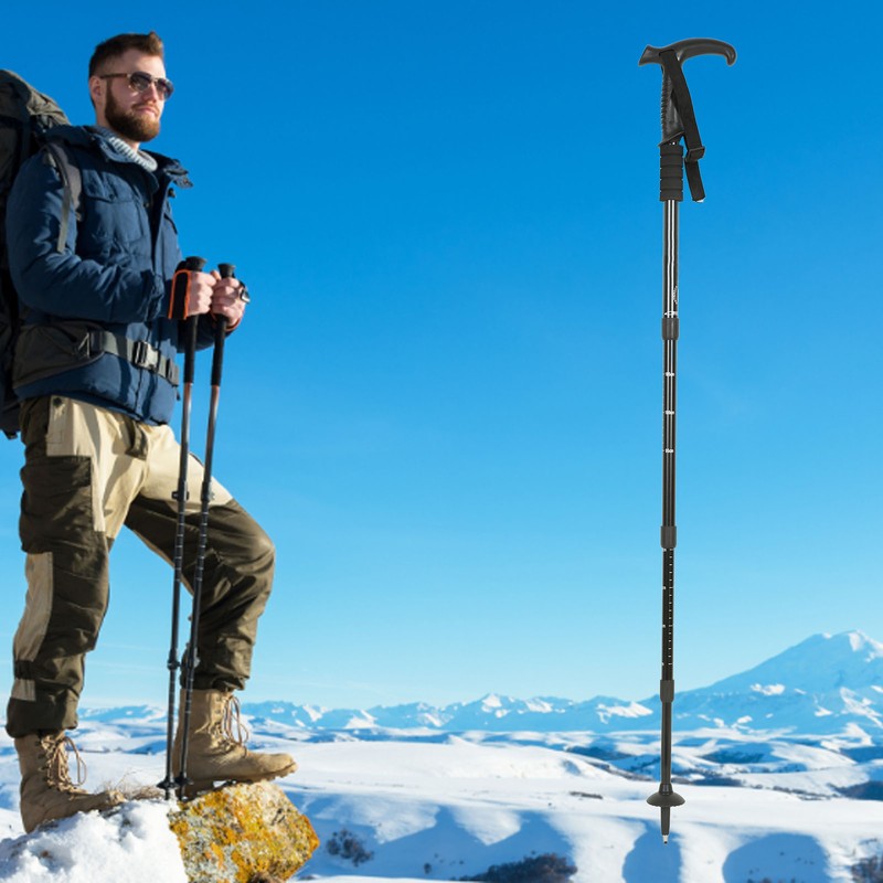 Hiking Poles with Mud Basket Aluminum Alloy Telescopic Hiking Stick