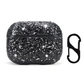 HIDAHE AirPods Pro 2nd Generation Case 2022, Protective Case for AirPods Pro 2nd, Bling AirPods Pro 2nd Hard Skin, AirPods Pro 2nd Accessories, Luxury Case, Glitter Black