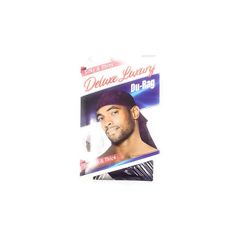 Dream Deluxe Du-Rag Glitter Purple Smooth & Thick, Stretchable, Wrinkle