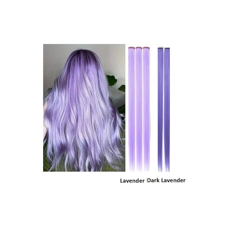 2 x Clip-In Hair Extension Highlights Streaks, Colourful Hair Highlights