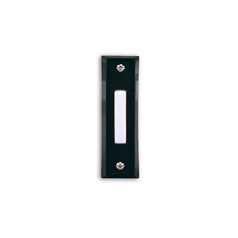 Heath Zenith Wired Push Doorbell Button, Black, Plastic, Surface Mount,
