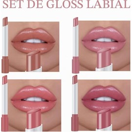 4 PCS Labiales, Balsamo Labial, Labial Hidratante, Mate Lápiz Labials, Labials Impermeable sin Decoloración Cosméticos,Tinte de labios para mujeres (0