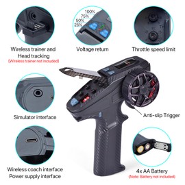 DUMBORC X6PM Mini RC Transmitter and X6FG Receiver RC Remote Controller for RC Car Boat Tank