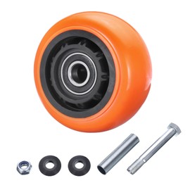 sourcing map 4 Inch Caster Wheels, Polymer on Steel Wheel with Strong Load-Bearing Capacity, for Commercial Warehouses, Yellow