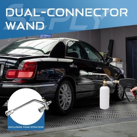 Foam Cannon Dual Connector Accessory, Pressure Washer Double Tip Attachment for Foam Blaster with 5 Pressure Washer Sprayer Nozzles, 1/4" Quick