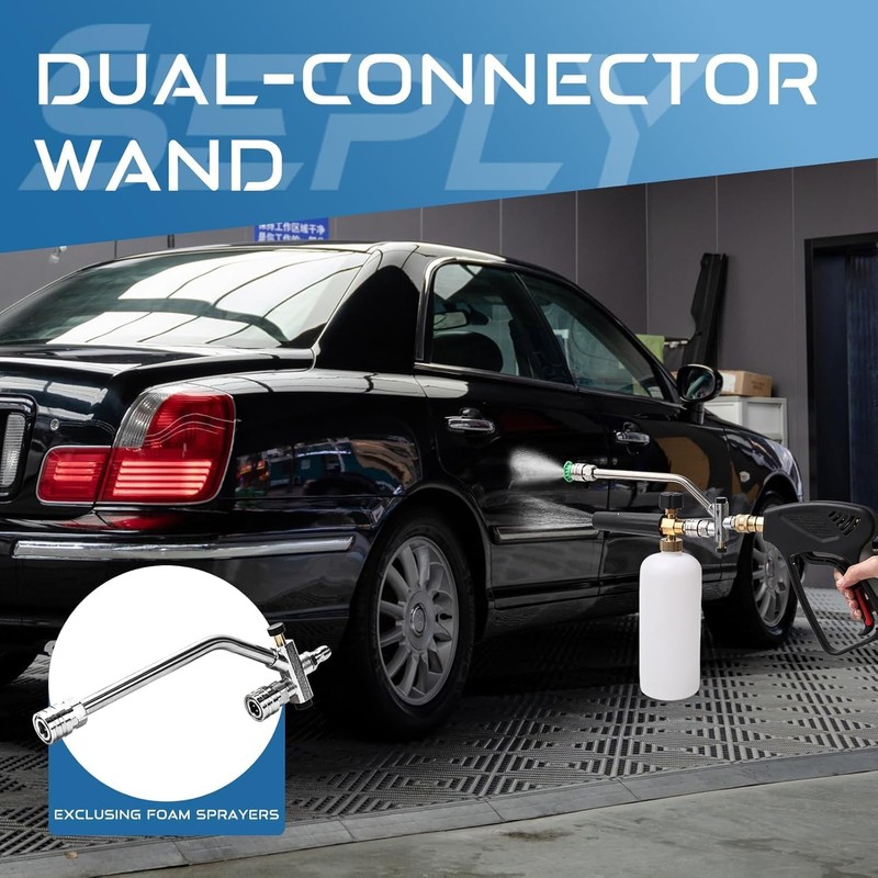 Foam Cannon Dual Connector Accessory, Pressure Washer Double Tip Attachment