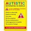 Autistic Occupant in Vehicle Vinyl Sticker Decal (2 Pack) -