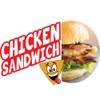Chicken Sandwich 36" Concession Decal Sign cart Trailer Stand Sticker