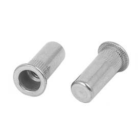 sourcing map M6x23mm 304 Stainless Steel Straight Knurled Closed End Rivet Nut Fastener 10pcs