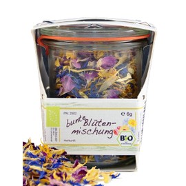 Colourful Organic Flowers in Preserving Jar, Premium Quality, Handmade, Reusable Giveaway in Plastic-Free Packaging