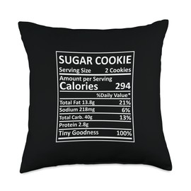 Thanksgiving Christmas Sugar Cookie Nutritional Facts Labels Throw Pillow