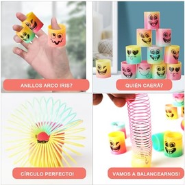 Minijuguetes de Resortes para Niños,48 Piezas de Juguetes de Resorte Arcoíris - Juguetes Fiesta Regalo, Premios para Fiestas Infantiles, Recuerdos Fie