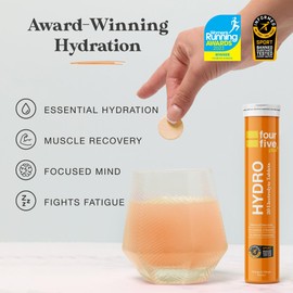 fourfive fourfive Hydration Tablets (Orange & Mango) Low Calorie Vitamin Electrolytes, Vegan, Magnesium & Calcium, Sports Hydration - 8x20 Effervescent