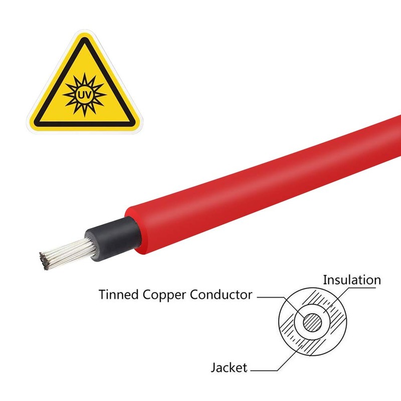 Renogy 20FT 10AWG Solar Panel Extension Cable with Male and