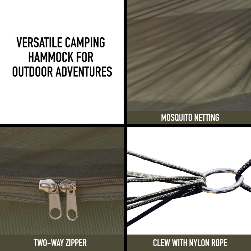 Rothco Jungle Hammock with Mosquito Net and Rain Fly Roof