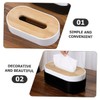 Ipetboom 2pcs Elegant Bamboo Tissue Box Retro Napkin Container for