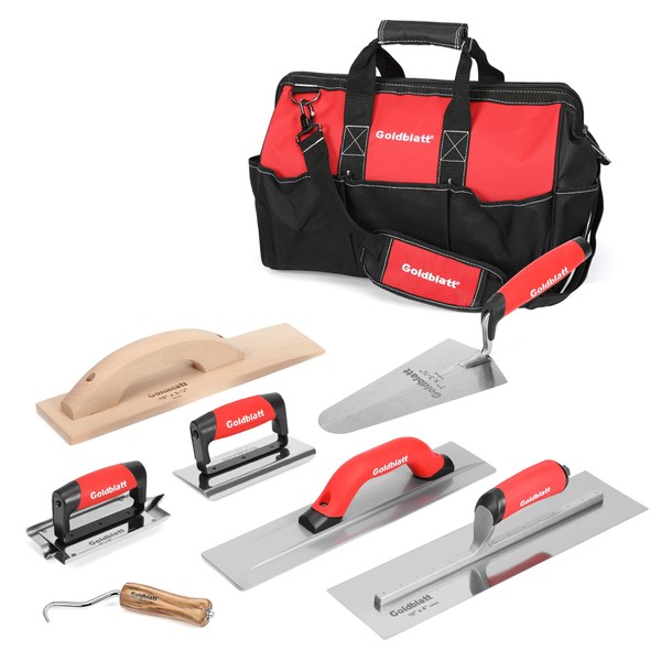 Goldblatt 8 Pieces Masonry Hand Tool Set Includes Finishing Trowel,