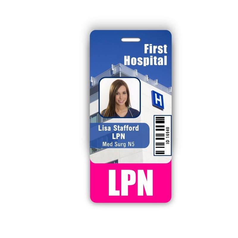 LPN Badge Buddy Vertical w/Height & Weight Conversion Charts (Pink)