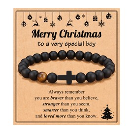 ORISPRE Boys Christmas Gifts, Cross Bracelets for Boys Stocking Stuffers Christmas Gifts for Teens Teenage Teen Boys Gift Ideas 8-10-12 14-16-18 10 11 13 Year Old Boy Xmas Presents Gift