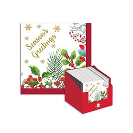 Gift Maker 20 Festive Traditional Christmas Holly & Ivy Disposable 2 Ply Party Napkins Kids Xmas Party