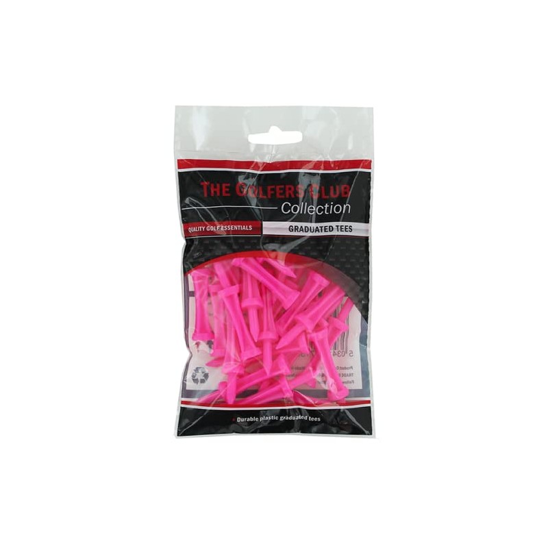 The Golfers Club Golf Graduated Pink Plastic Tees (2.25 Inch