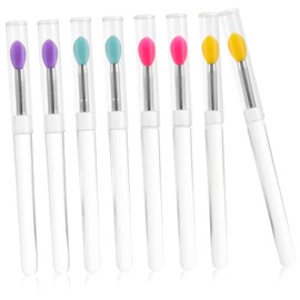 TOVINANNA 8pcs Lipstick Brush Lip Brush Flat Lip Brush Convenient Lipstick Cosmetic Applicator Brush Lip Balm Applicator Lip Filler Brush Portable Lip