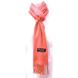 Winter Checked Plaid Wool 100% Cashmere Scotland Made Stripe Solid Scarf Scarves - Color: 71.Solid-Coral