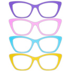 Magnetic Cat Eye Frame Toppers, Pebble Texture, Compatible with Wanda Pair Eyewear (pastel (pink, sunshine yellow, sky blue, lavender))