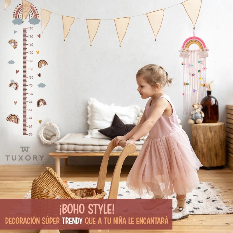 Organizador Macramé Arcoíris Para Moños Decoración Niña