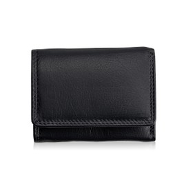 Josephine Osthoff 940 Women's Purse Small Wallet Men's Slim Coin Purse with Coin Compartment Genuine Leather RFID Protection, navy, coin purse