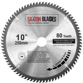 Saxton TCT Circular Wood Saw Blade 250mm x 30mm x 80T for Bosch, Makita etc fits 255mm saws