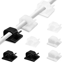 JHYuaY 150 Pcs Cable Clips, Self Strong Adhesive Tapes for Cable Management, Cord Clips Wire Organizer Clips Hooks for Wall, Desk, Car, Dash Cam, Ethernet, Electric Wires, Outdoor, Home, Office