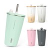 【Trending on SNS】TYESO Tumbler with Straw, 600ml Stainless Steel, with