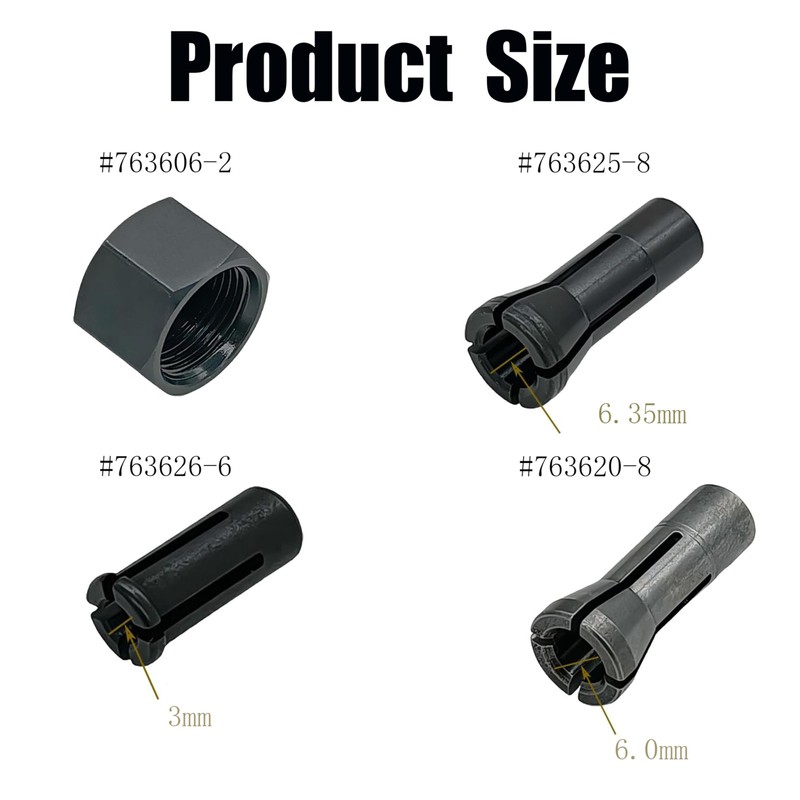 Collet Nut Cone 906H GE0600 GD0603 906 GD0603 Replacement Parts