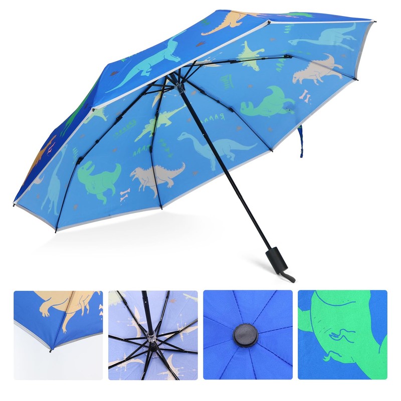 MorLuks Children's Reflective, Pocket Umbrella with Reflective Band, Children's Umbrella