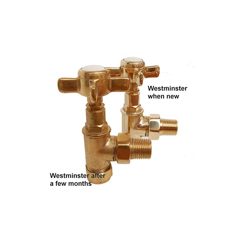 Westminster Traditional Manual Cross-Head Radiator and Towel Rail Valves (Un-Lacquered