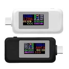 Digital USB-C Type-C Tester Voltmeter Ammeter Voltage Current Meter KWS-1902C White